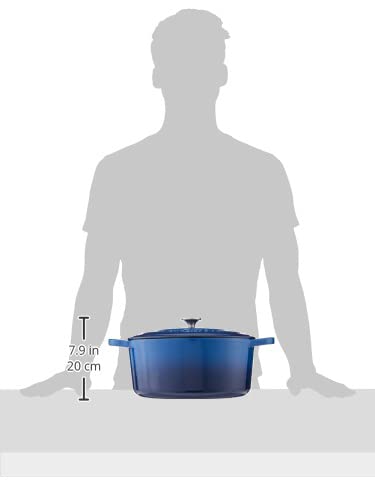 Crock-Pot Crock Pot Artisan 7-Quart Oval Enameled Cast Iron Dutch Oven – Sapphire Blue, Heavy-Duty Cookware for Slow Cooking, Roasting, Baking with Lid - Image 3