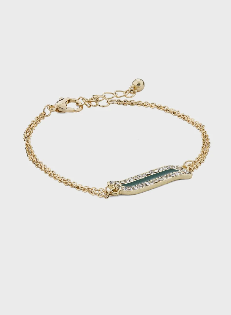 Khizana Arabic Initial "A" /Alif Diamante  Bracelet