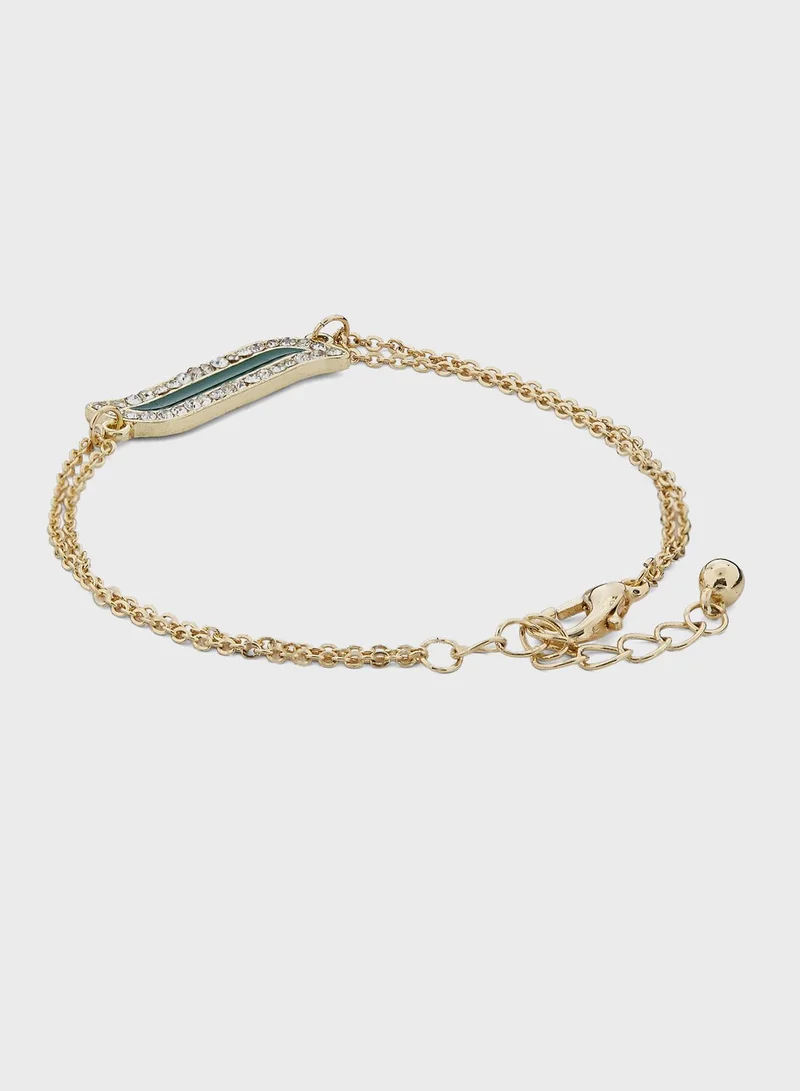 Khizana Arabic Initial "A" /Alif Diamante  Bracelet