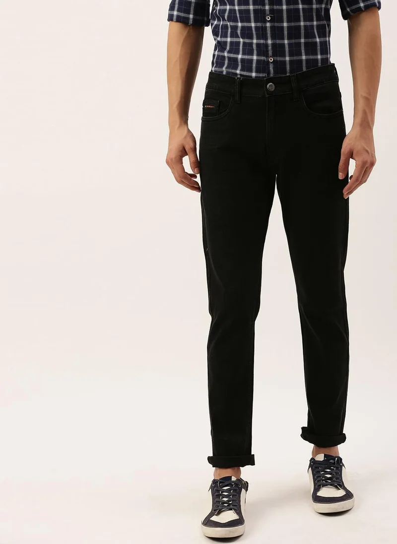 ذا انديان كراج كو Men Slim Fit Solid Mid-Rise Jeans