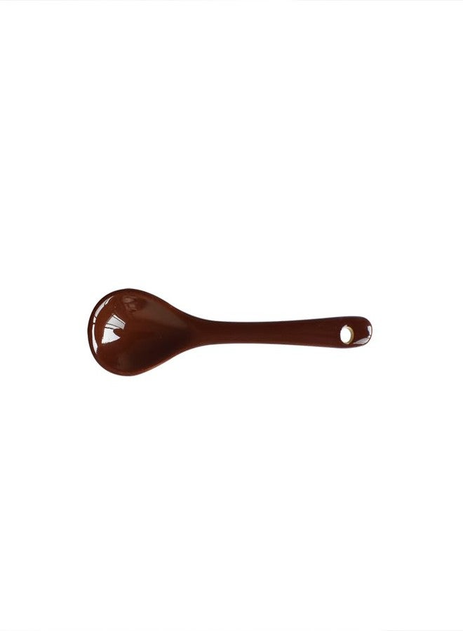 Yuauy 6 pcs Porcelain Egg Spoons Ceramic Spoons 4.7 inch Coffee Dessert Yogurt Tea Milky Tea Brown - Image 5