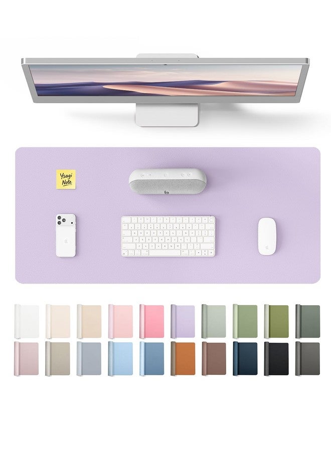 YSAGi PU Leather Desk Pad Protector – Non-Slip Waterproof Desk Mat for Office & Home, Easy Clean Large Mouse Pad & Laptop Writing Blotter 23.6"x13.8" Light Purple - Image 1