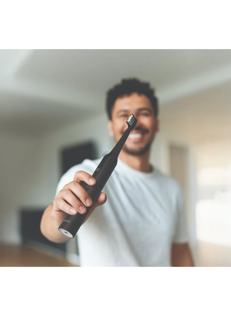 porodo W-Sonic Electric Toothbrush With W-Shaped Brush Head & 5 Modes Toothbrush / 20000 Vibration per Minutes / IPX7 Water Resistant / 50 Days Battery Life / Low Noise Operation - Black - Image 2