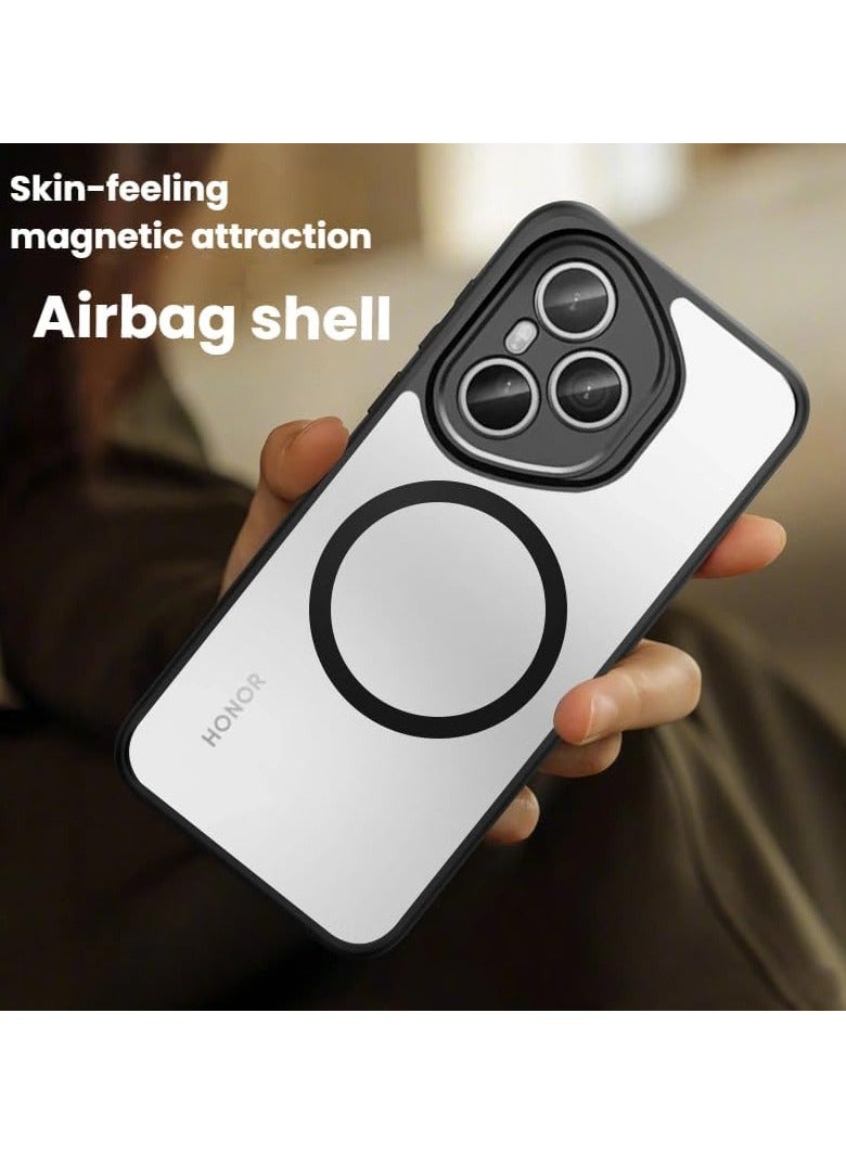 general Case Compatible with Honor 400 Pro 5G Magnetic Transparent Matte TPU Shockproof Semitransparent Lightweight and Minimalist Back Cover For Honor 400 Pro - Image 2