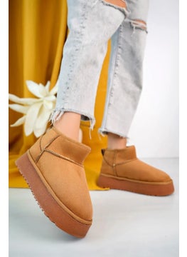 Fort Elanaz Suede Fur Lined Thick Sole Mini Ankle Short Women's Boots  - Image 3