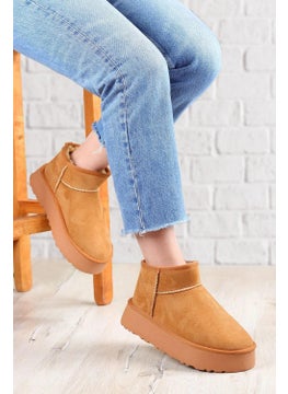 Fort Elanaz Suede Fur Lined Thick Sole Mini Ankle Short Women's Boots  - Image 4