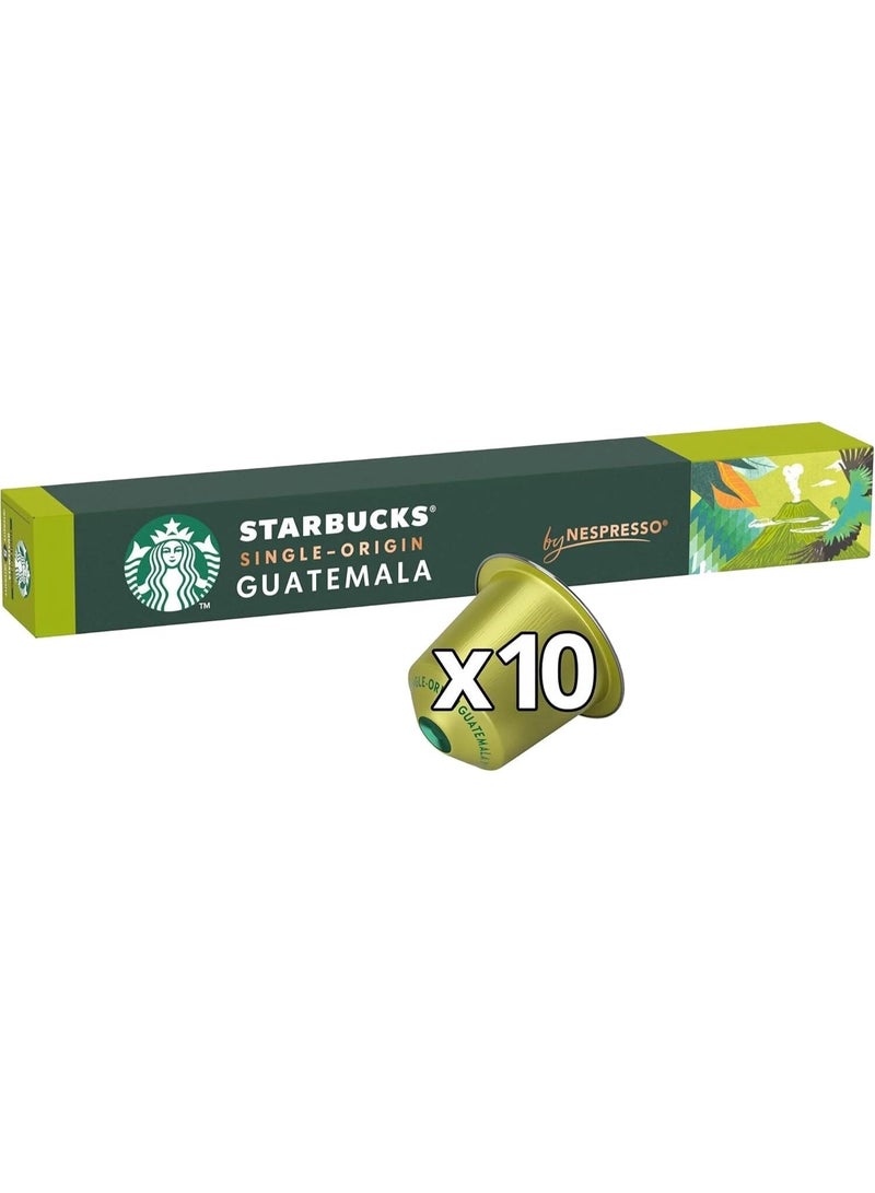Starbucks Single Origin Guatemala By Nespresso Coffee Capsules, Tube of 10 Servings