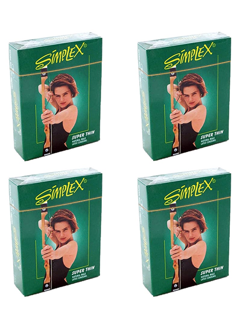 Simplex SIMPLEX Super ThinCondoms - 4 Packs 3 PCS 