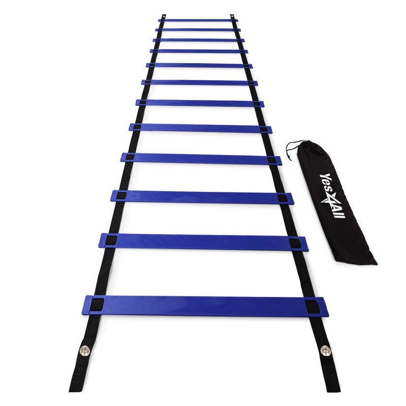Yes4All Speed Agility Ladder Training Equipment with Carry Bag - 12 Rungs Blue - Image 1