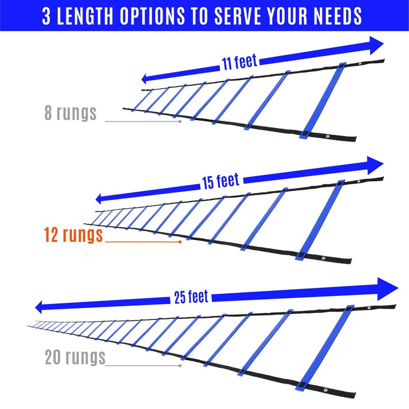 Yes4All Speed Agility Ladder Training Equipment with Carry Bag - 12 Rungs Blue - Image 3
