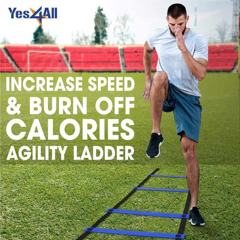 Yes4All Speed Agility Ladder Training Equipment with Carry Bag - 12 Rungs Blue - Image 4