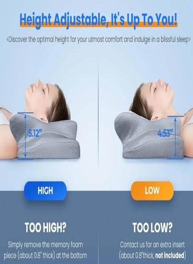 Cervical Neck Pillow for Pain Relief - Ergonomic Side Sleeper Pillow for Neck Support, Cooling Memory Foam Pillows for Sleeping, Contour Pillow Orthopedic Bed Pillow for Back Stomach Sleepers - Image 5