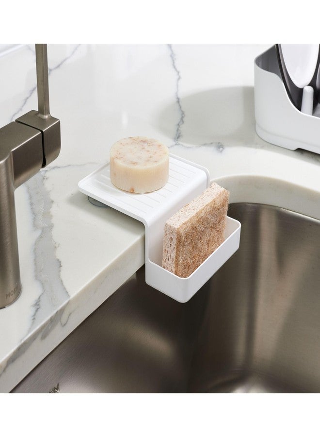 InterDesign iDesign Recycled Plastic Double Suction Sink Caddy, White - Image 2