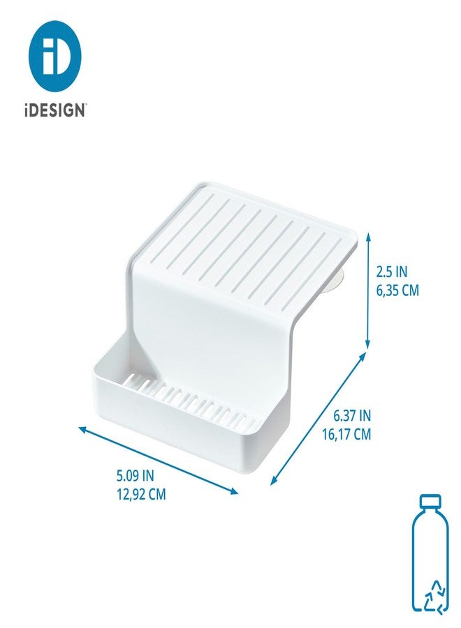 InterDesign iDesign Recycled Plastic Double Suction Sink Caddy, White - Image 3