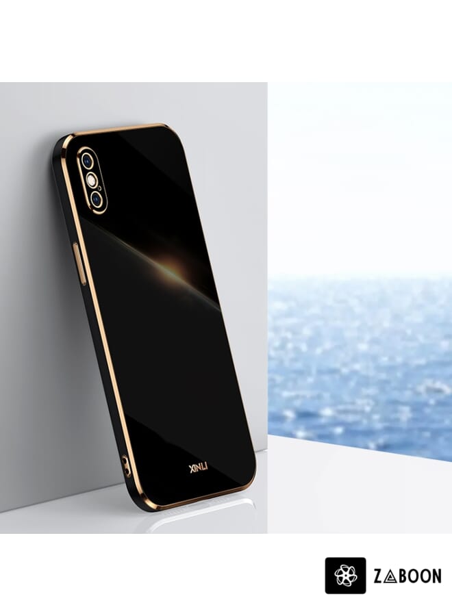 Zaboon Protective Case Cover For iPhone X XINLI Straight 6D Plating Gold Edge TPU Shockproof Case - Image 1