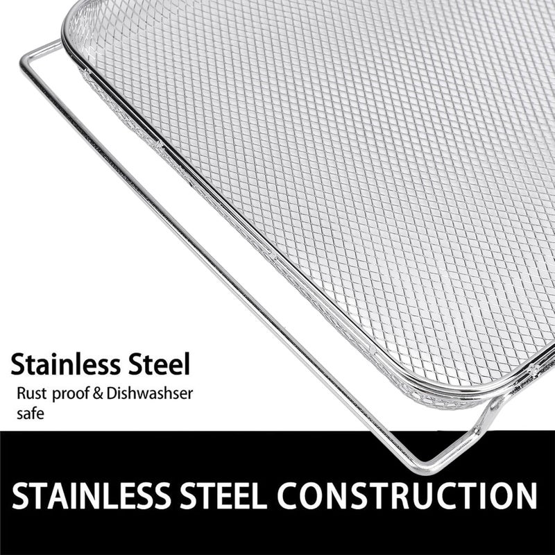 Multi-purpose Stainless Steel Air Fryer Basket, Stainless Steel Air Fryer Accessories Multifunction Fryer Oven Basket Rack for SP100 SP101B1 SP101C Personal & public compatible - Image 2