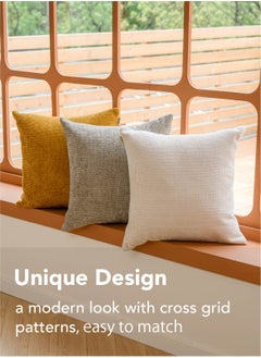 a moment Light Gray Chenille Cushion Cover Throw Pillow Covers Pack of 2 Modern Decorative Throw Pillow Covers Farmhouse Cross Throw Pillow Covers  - Image 4