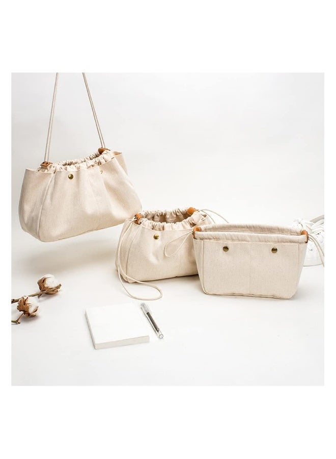 Canvas Handbag Organizer Insert Easy Handbag organizer with Zipper Inside Bag Divider Tote Shaper Tote Bag in Bag Inside Purse Organizer Organizers Sturdy Purse Insert Organizer Bag in Bag (M) - Image 4