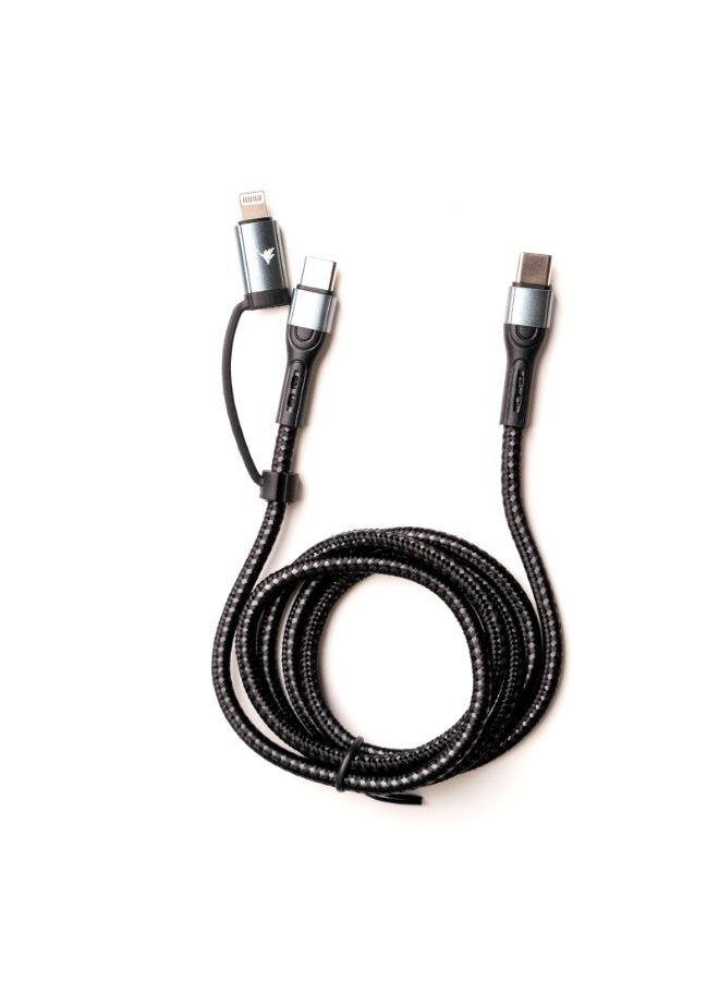 R-18 2-in-1 Charging Cable 1.2M | 100W Fast Charge | USB-C + USB-C/Lightning - Image 1