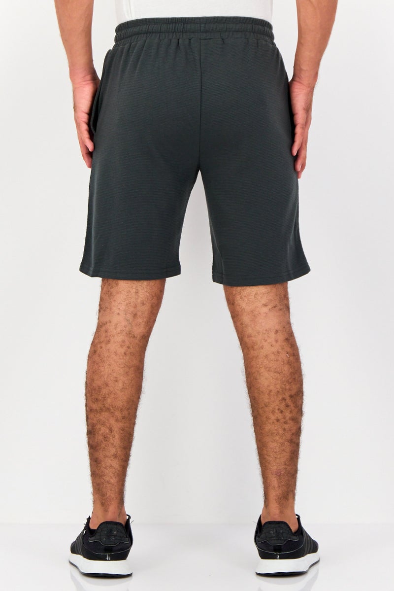 TapouT Men Textured Basic Shorts, Dark Olive - Image 2