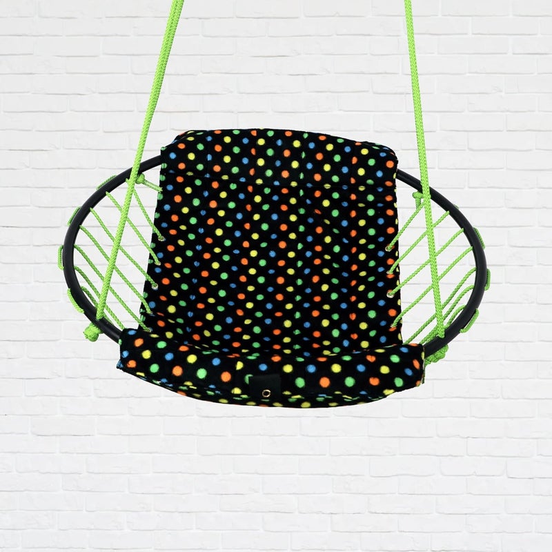 BOFFLE Make in India Sling Hanging Chair Swing for Child Perfect Round Shape Hanging Swing Baby Swing New Model Swing Hammock Swing for Kids Swing for IndoorOutdoorTree Swing Green - Image 5