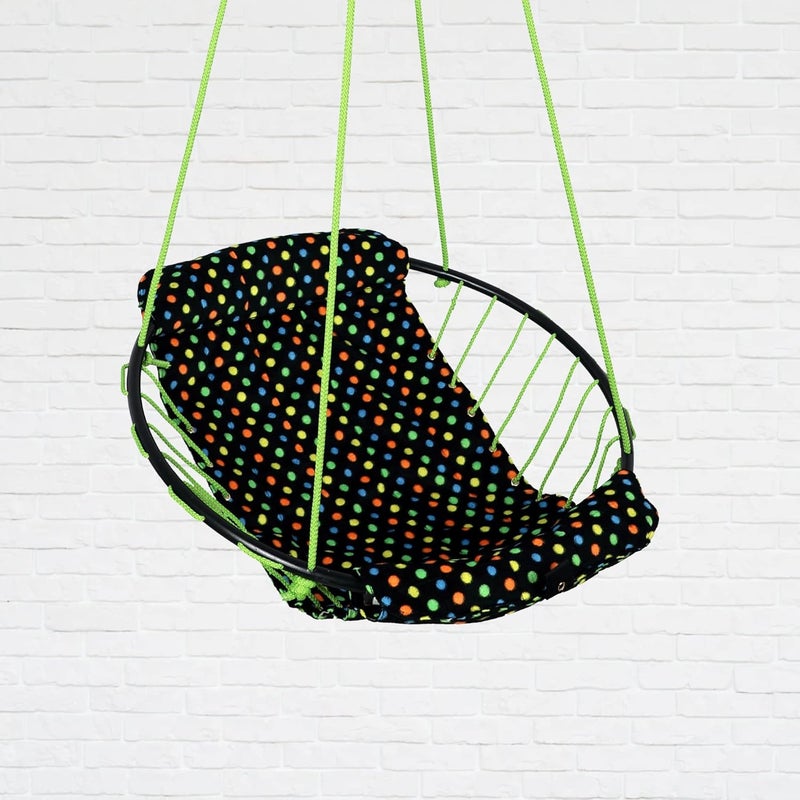 BOFFLE Make in India Sling Hanging Chair Swing for Child Perfect Round Shape Hanging Swing Baby Swing New Model Swing Hammock Swing for Kids Swing for IndoorOutdoorTree Swing Green - Image 2