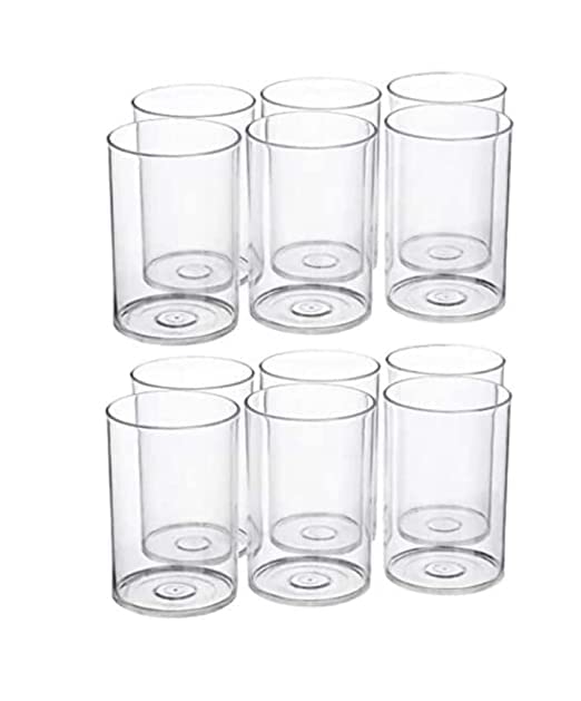 Coolkart Unbreakable Stylish Transparent Water GlassJuice GlassBeer GlassWine Glass Polycarbonate Glass Pack of 12 - Image 1