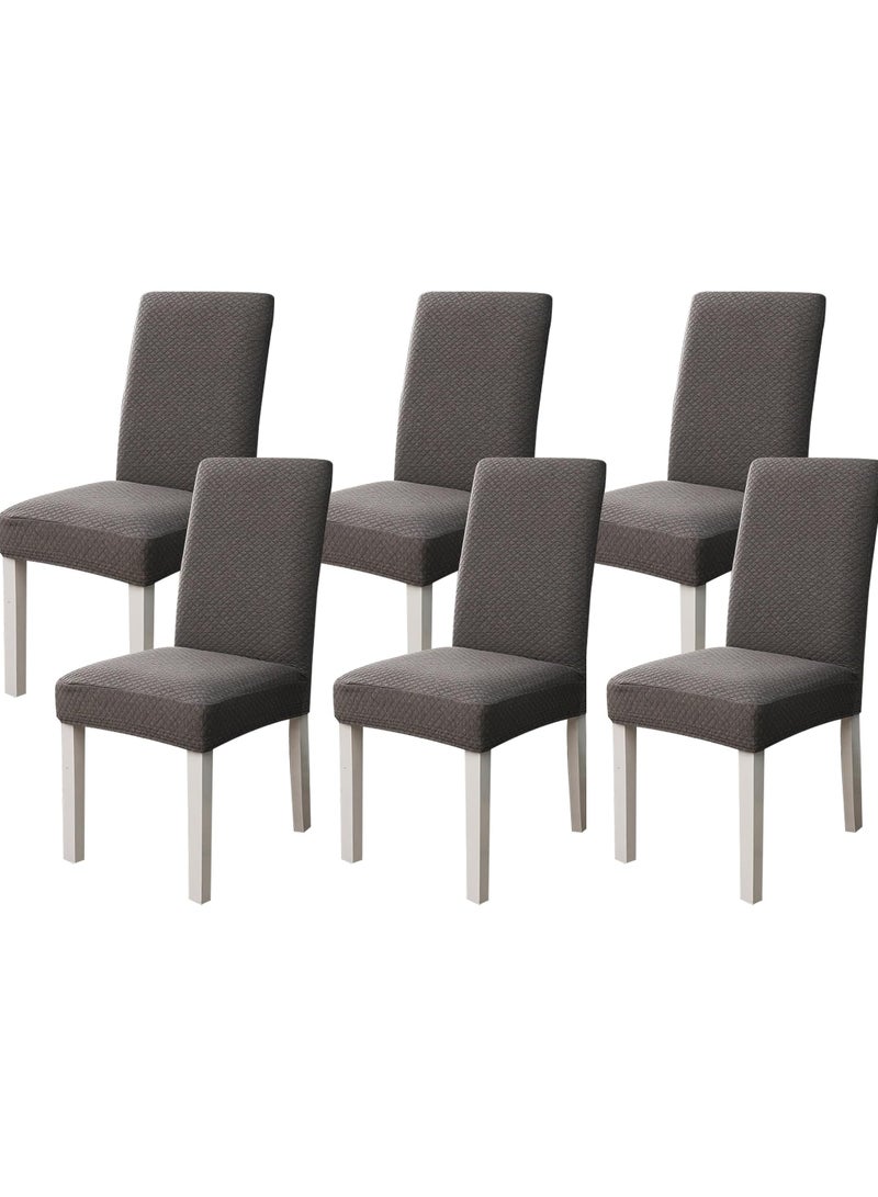  CityRiya-Long أغطية كرسي ، مقعدات كرسي مطعمة ، مجموعة غلاف كرسي لتناول الطعام من 6 قطع ، واقي مقعد كرسي قابل للغسل قابل للإزالة ، وأغطية كرسي غرفة الطعام للمطبخ ، والفندق ، والمطعم (الرمادي أ) - Image 1