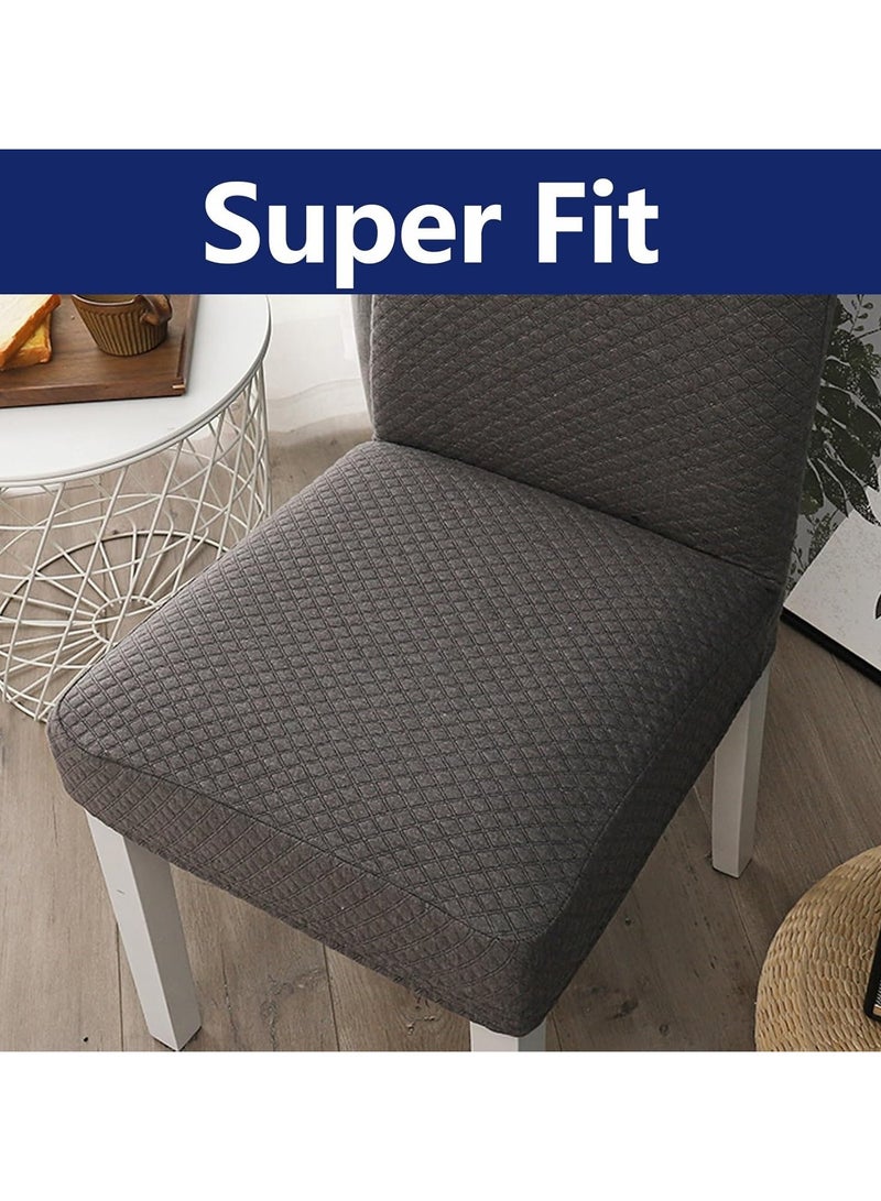  CityRiya-Long أغطية كرسي ، مقعدات كرسي مطعمة ، مجموعة غلاف كرسي لتناول الطعام من 6 قطع ، واقي مقعد كرسي قابل للغسل قابل للإزالة ، وأغطية كرسي غرفة الطعام للمطبخ ، والفندق ، والمطعم (الرمادي أ) - Image 4