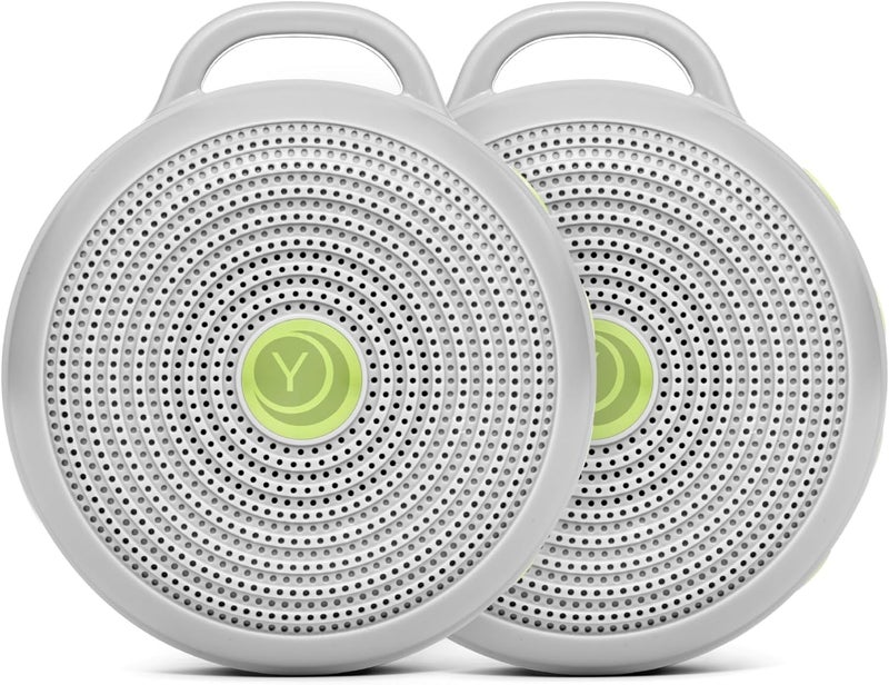 Yogasleep Hushh Portable White Noise Machine for Baby, 3 Soothing, Natural Sounds with Volume Control, Compact for On-The-Go Use & Travel, USB Rechargeable, Baby-Safe Clip & Child Lock, Grey, 2 Count - Image 1