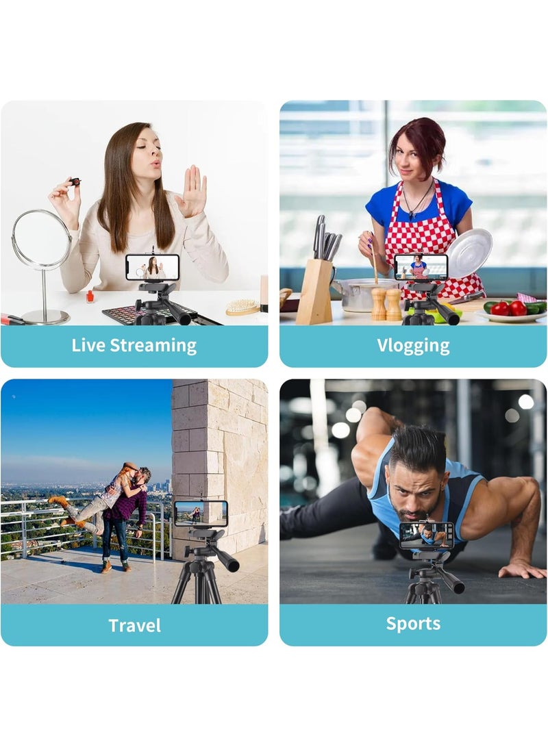 Lightweight Smart Phone Tripod Stand, 40"" Aluminum Portable Extendable Travel Phone Tripod Stand with Phone Holder, Shutter, Carrying Bag, Perfect for Selfies/Live Stream/Vlogging/Video Recording  - Image 2