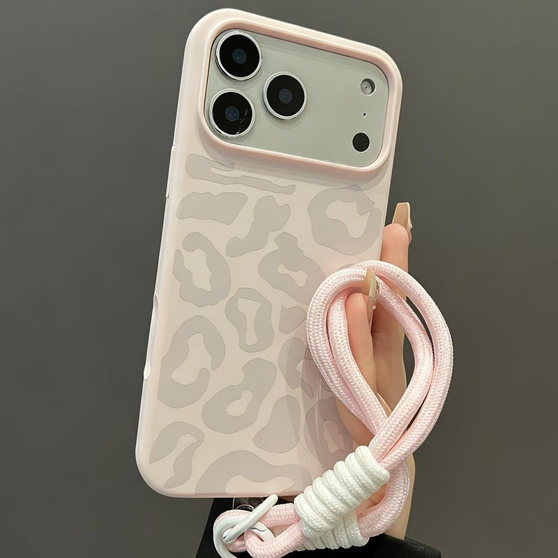 Light Pink IPhone 17 Tough TPU Case with Short Wrist Strap - Image 3