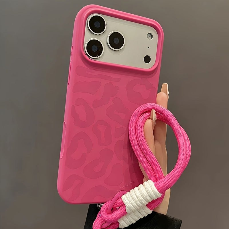 Light Pink IPhone 17 Tough TPU Case with Short Wrist Strap - Image 4