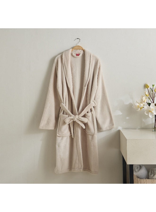 Home Box Atlanta Microfibre Flannel Bathrobe - Medium - Image 1