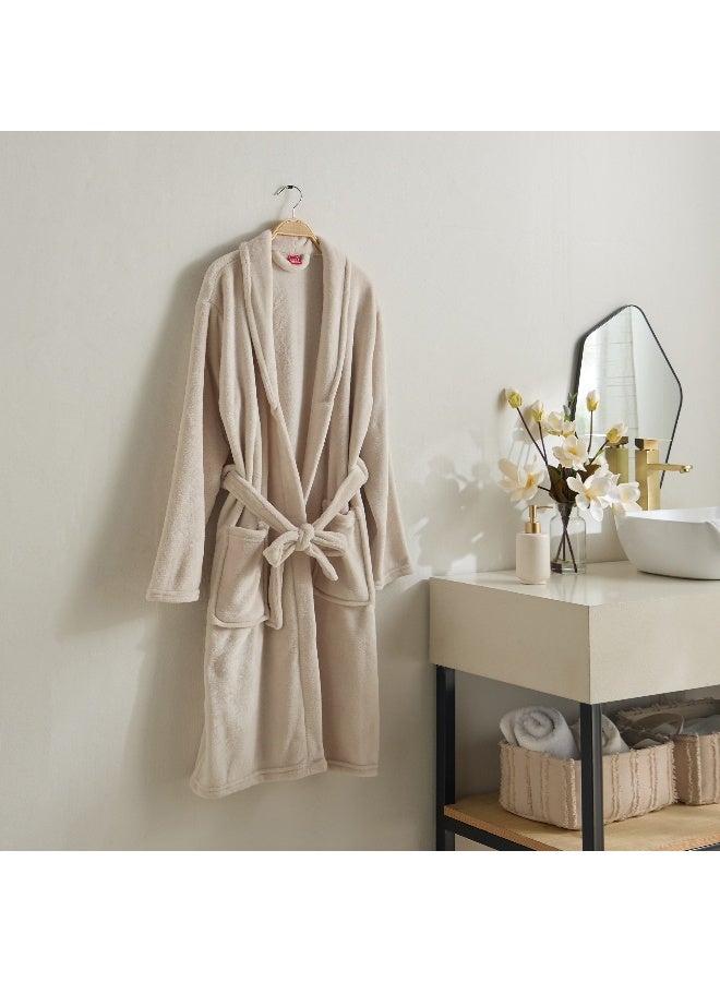 Home Box Atlanta Microfibre Flannel Bathrobe - Medium - Image 5