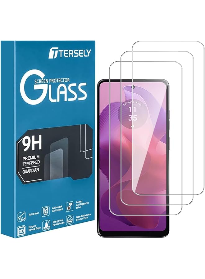 erorex 3 Pack Tempered Glass Screen Protector For Motorola G24 Case Friendly Ultra Clear Shatterproof Anti Scratch Film For Enhanced Protection  - Image 1