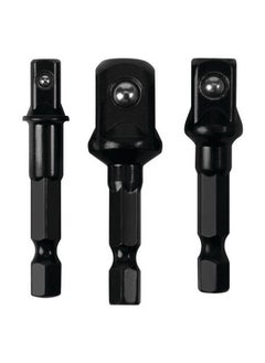 Performance Tool 3-Piece Chrome Vanadium Steel Drill Socket Adapter Set Black 14.48 x 9.14 x 2.54 cm W1390  - Image 2