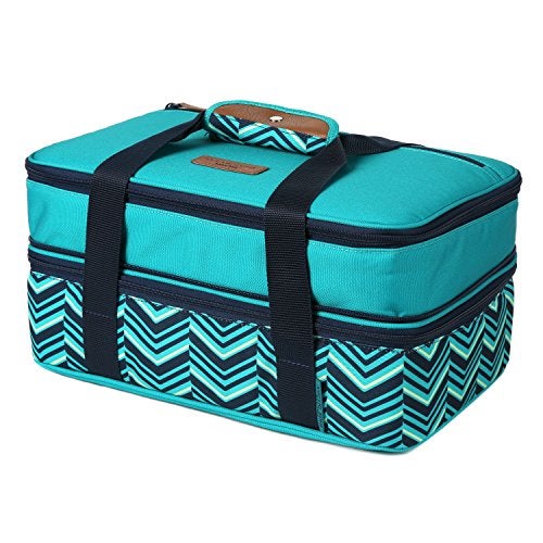 Arctic Zone Expandable Thermal Insulated Food Carrier Large Teal Fabric