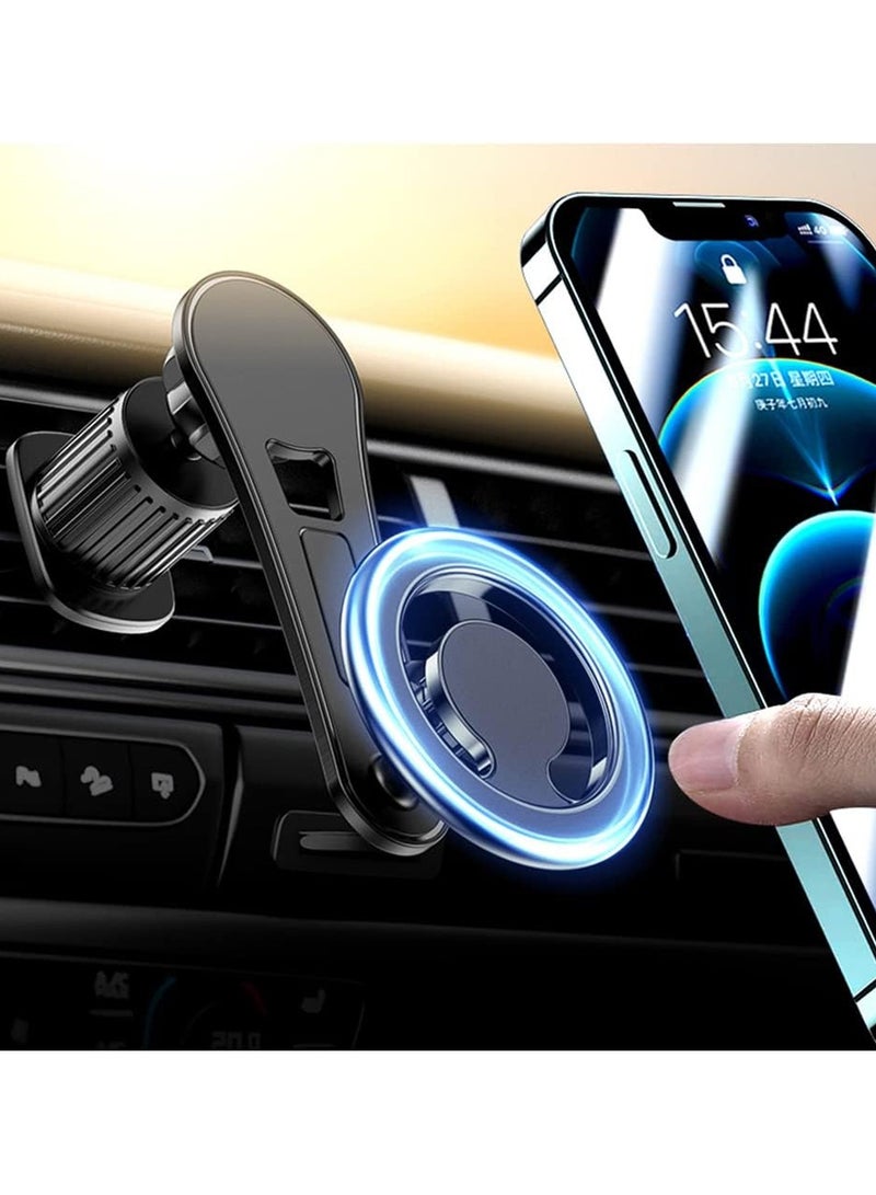 X-level MagSafe Car Mount,Magnetic Phone Holder for Car, Air Vent Friendly Hook, Strong Magnet, One-hand Operation, 360° Rotate, for Galaxy S25/S24 Ultra/iPhone 16/15 Pro Max/MagSafe Case Black - Image 1