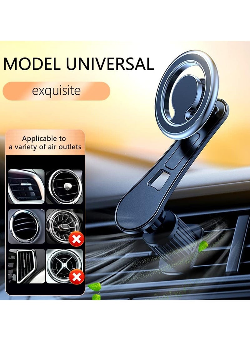 X-level MagSafe Car Mount,Magnetic Phone Holder for Car, Air Vent Friendly Hook, Strong Magnet, One-hand Operation, 360° Rotate, for Galaxy S25/S24 Ultra/iPhone 16/15 Pro Max/MagSafe Case Black - Image 5