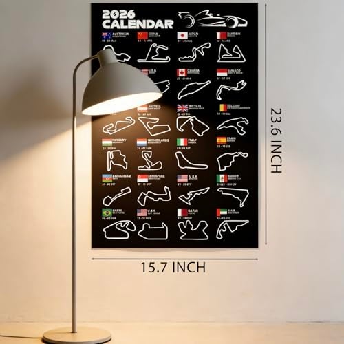 Doforyou F1 Poster Wall Art Picture for Youth Room Office Formula 1 Decoration Merchandise Racing Gift (23.6x15.7inch) - Image 2
