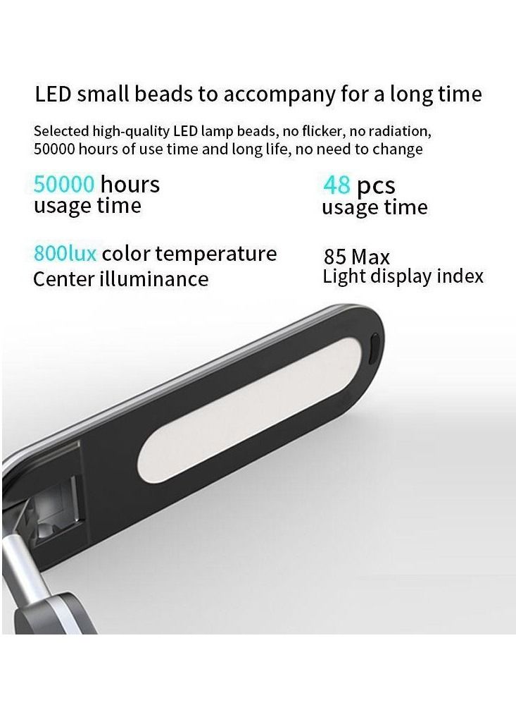 7 in 1 Dual Coil Max 15W Wireless Charger With Desk Lamp 3 Lighting Modes & Stepless Brightness Adjustable Arm USB Charging Touch Control Eye-Caring Table Lamp Alarm Clock For Home Office Study Readin  - Image 4