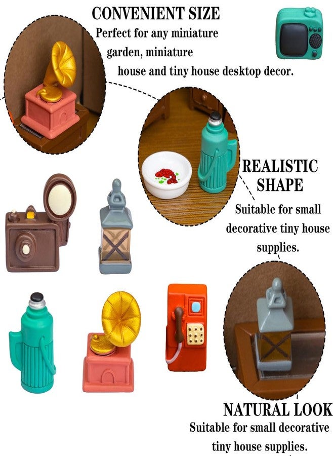 XFSAFDM 7Pcs Miniature Decorative Items, Retro Resin Ornaments for Home Decor, Garden Decoration, Car Dashboard, Gift Giving, Fairy Garden and Dollhouse Accessories - Image 3