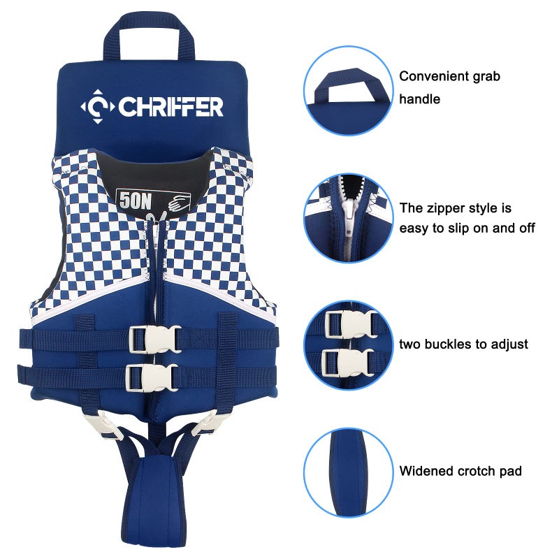 Chriffer Kids Swim Vest for 20-70 Pounds Boys and Girls, Easy On/Off Zipper, Swimming Jackets for 2, 3, 4, 5, 6, 7, 8 Years Old/Beach Pool Water Park - Image 3