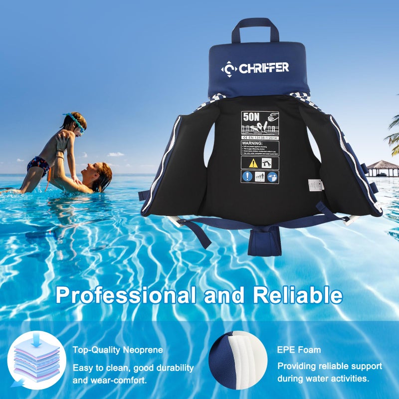 Chriffer Kids Swim Vest for 20-70 Pounds Boys and Girls, Easy On/Off Zipper, Swimming Jackets for 2, 3, 4, 5, 6, 7, 8 Years Old/Beach Pool Water Park - Image 4