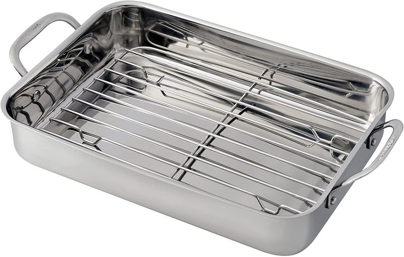Cuisinart 7117-14RR 14-Inch Chef's-Classic Cookware-Collection, Lasagna Pan w/Stainless Roasting Rack, Stainless Steel - Image 2