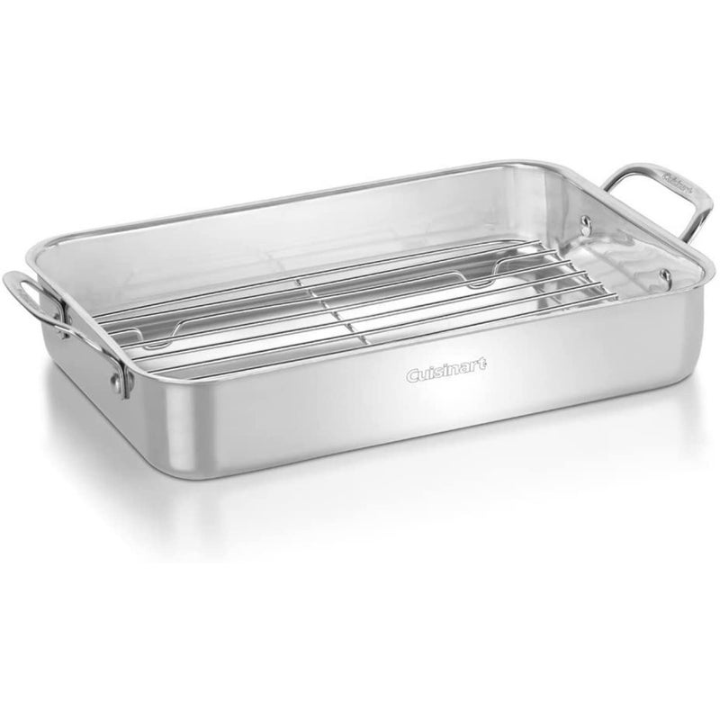 Cuisinart 7117-14RR 14-Inch Chef's-Classic Cookware-Collection, Lasagna Pan w/Stainless Roasting Rack, Stainless Steel - Image 5