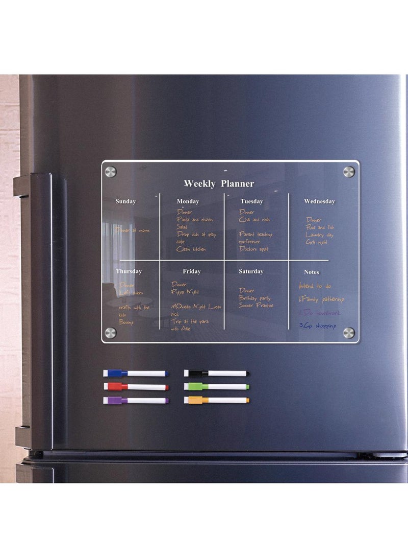 Magnetic Transparent Acrylic Week Plan Memo Message Board Erasable Magnetic Refrigerator Sticker - Image 2