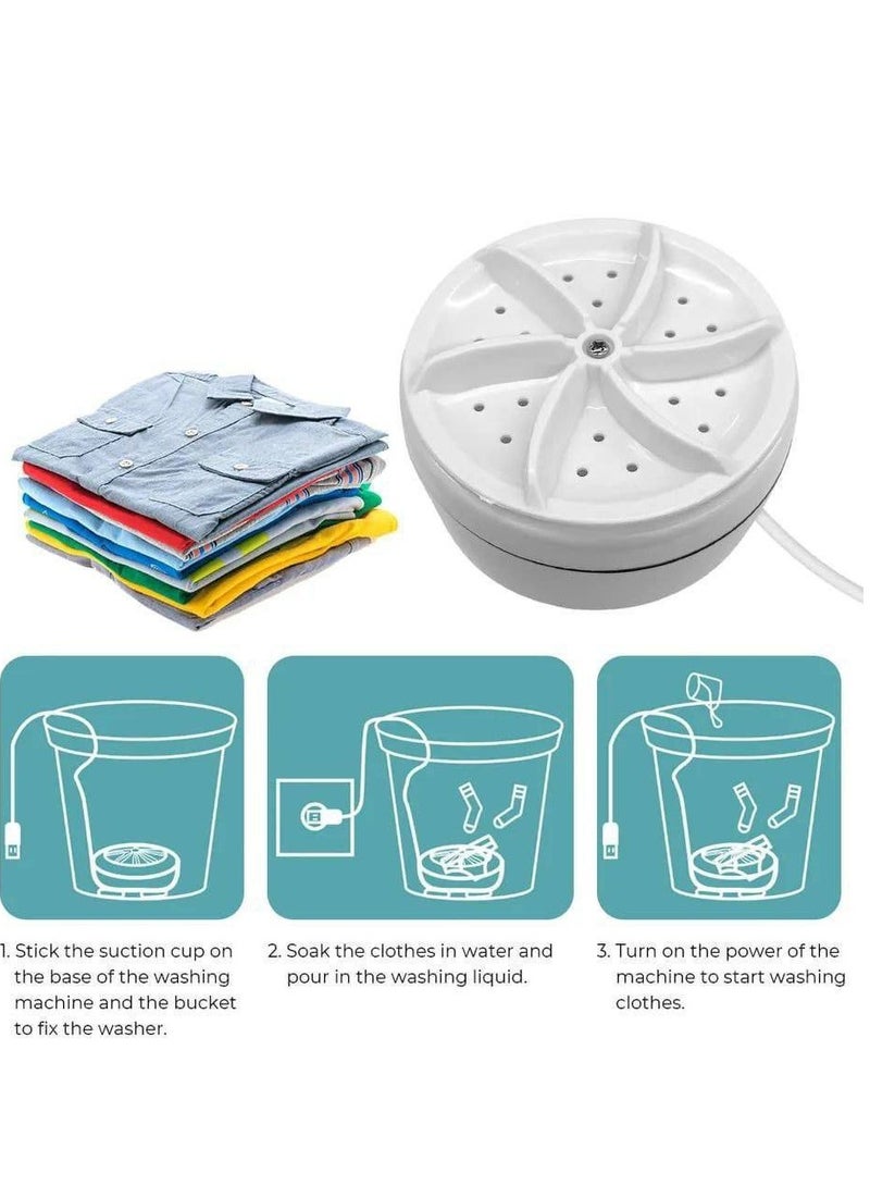 Aswad Mini Ultrasonic Turbo Washing Machine USB Laundry Washer H - Image 3