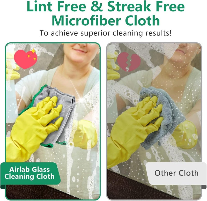 Airlab Glass Polishing Cloth Streak Free Miracle Cleaning Cloth Lint Free Microfiber Cleaning Rags for Glasses Kitchen Dish Mirrors Easy Clean, Pack of 6, 12" x 12" - Image 5